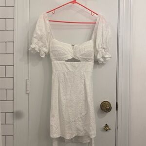 hello molly white mini dress
